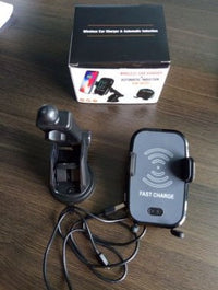 HKM-467155 Fast Wireless Car Charger with Automatic Infrared Sensor for Qi-Compatible Phones