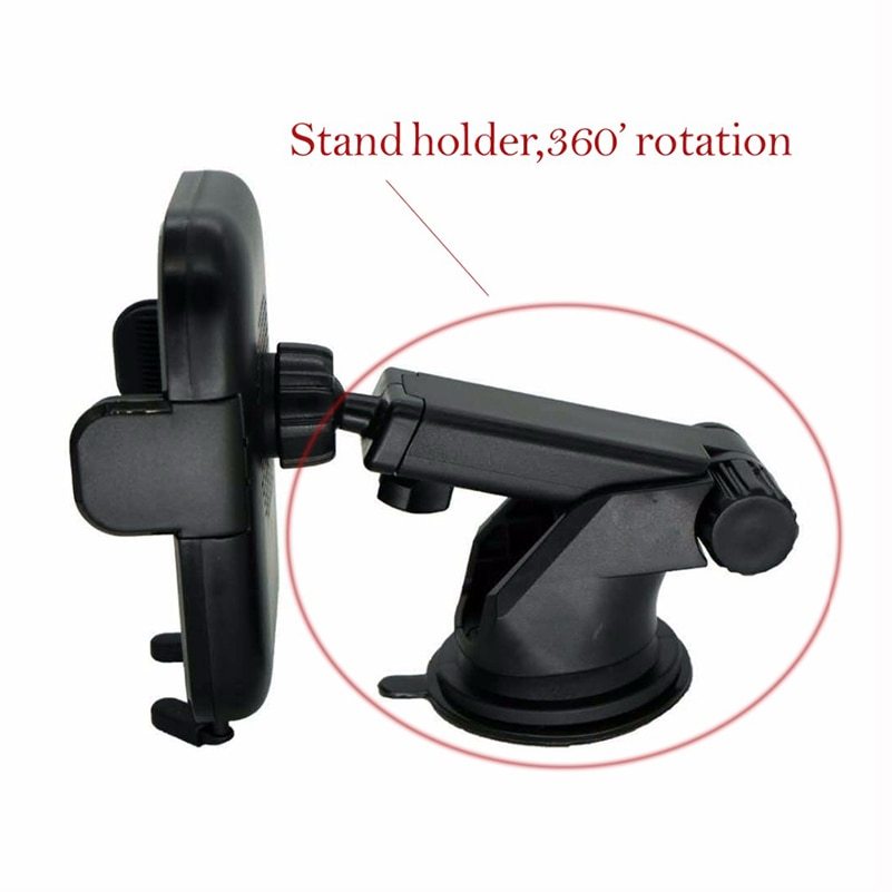 HKM-467155 Fast Wireless Car Charger with Automatic Infrared Sensor for Qi-Compatible Phones