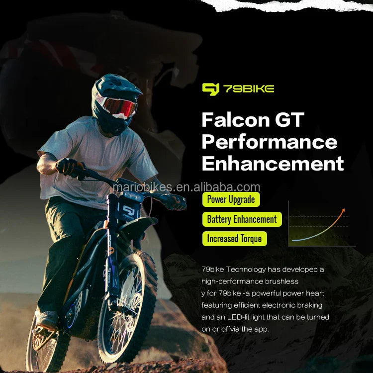 HKM-467155 High-Performance Electric Dirt Bike with 72V 16.8KW Mid Motor and 120km Range for Adults