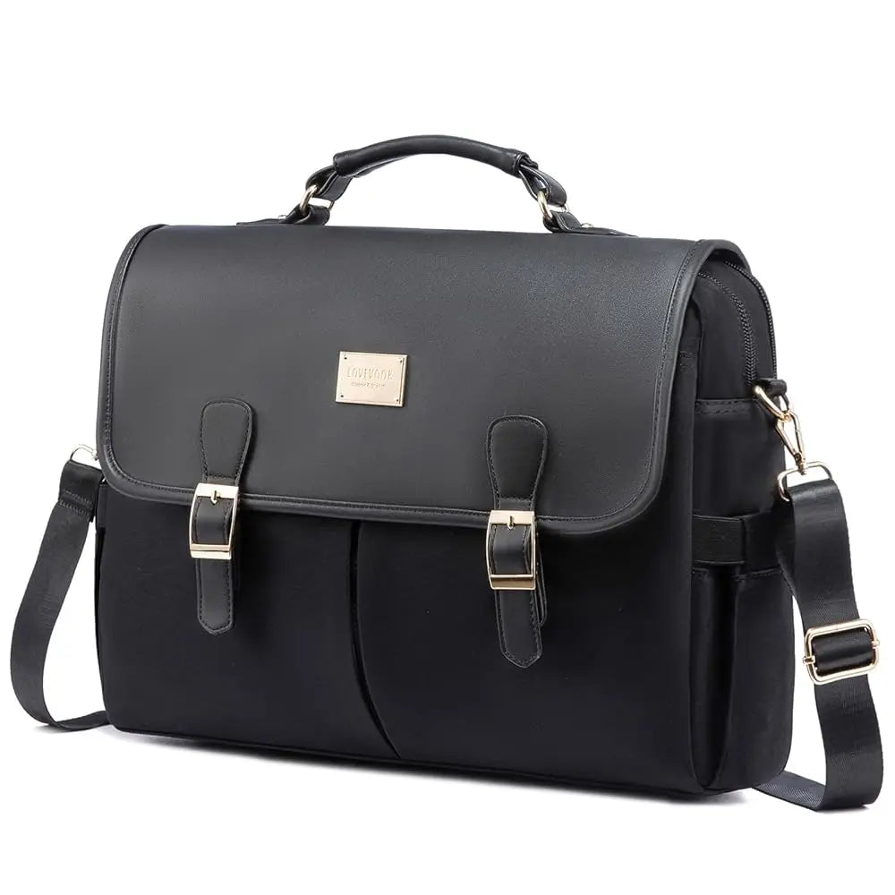 HKM-467155 Large Canvas Computer Work Bag for Women, Stylish Shoulder Handbag and 15.6in Laptop Briefcase