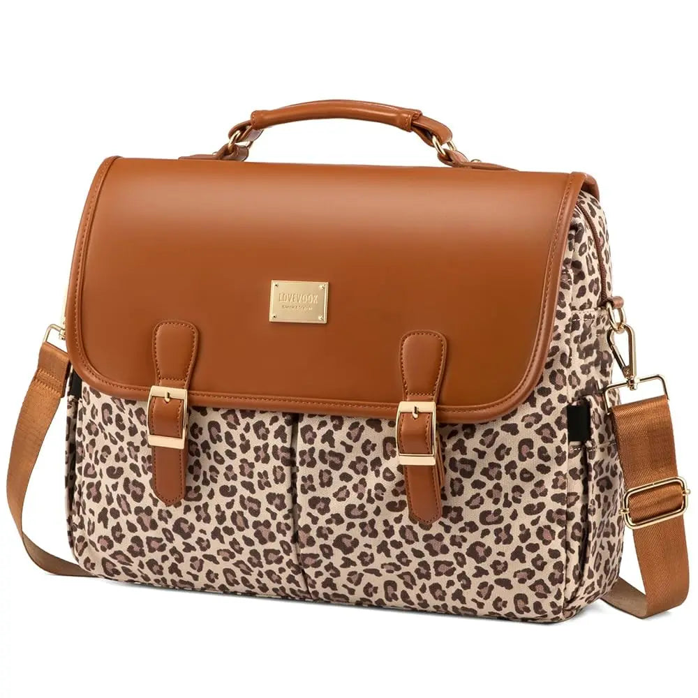 HKM-467155 Large Canvas Computer Work Bag for Women, Stylish Shoulder Handbag and 15.6in Laptop Briefcase