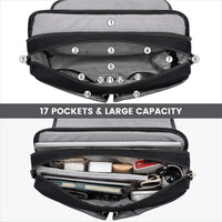 HKM-467155 Large Canvas Computer Work Bag for Women, Stylish Shoulder Handbag and 15.6in Laptop Briefcase
