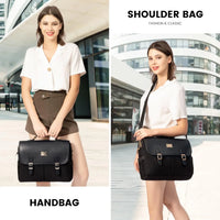 HKM-467155 Large Canvas Computer Work Bag for Women, Stylish Shoulder Handbag and 15.6in Laptop Briefcase