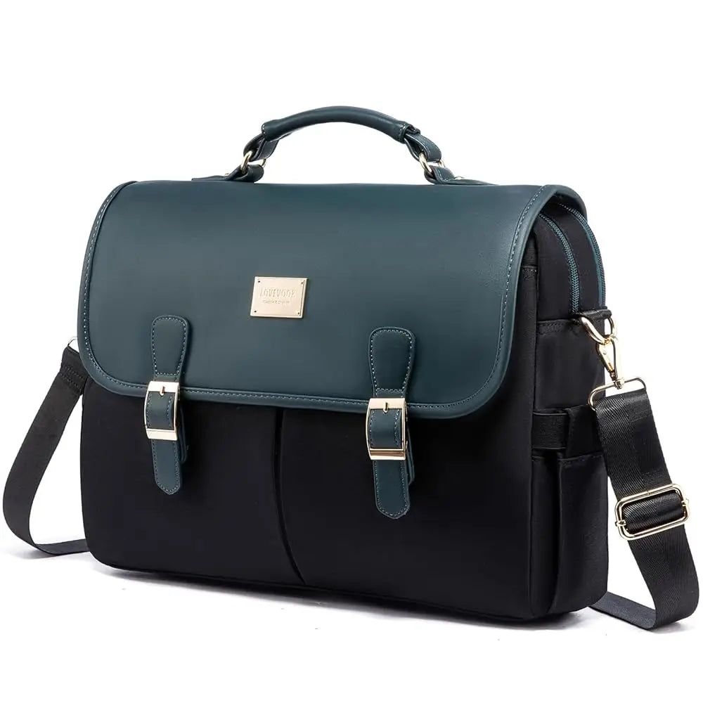 HKM-467155 Large Canvas Computer Work Bag for Women, Stylish Shoulder Handbag and 15.6in Laptop Briefcase