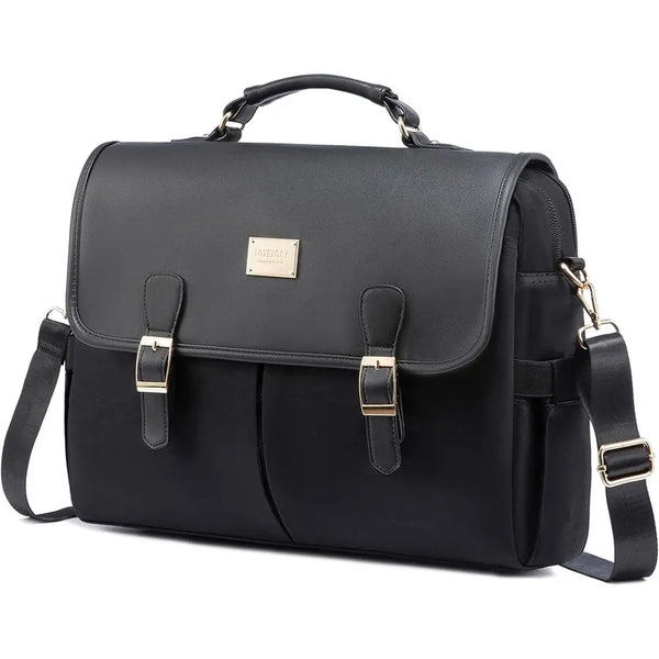 HKM-467155 Large Canvas Computer Work Bag for Women, Stylish Shoulder Handbag and 15.6in Laptop Briefcase