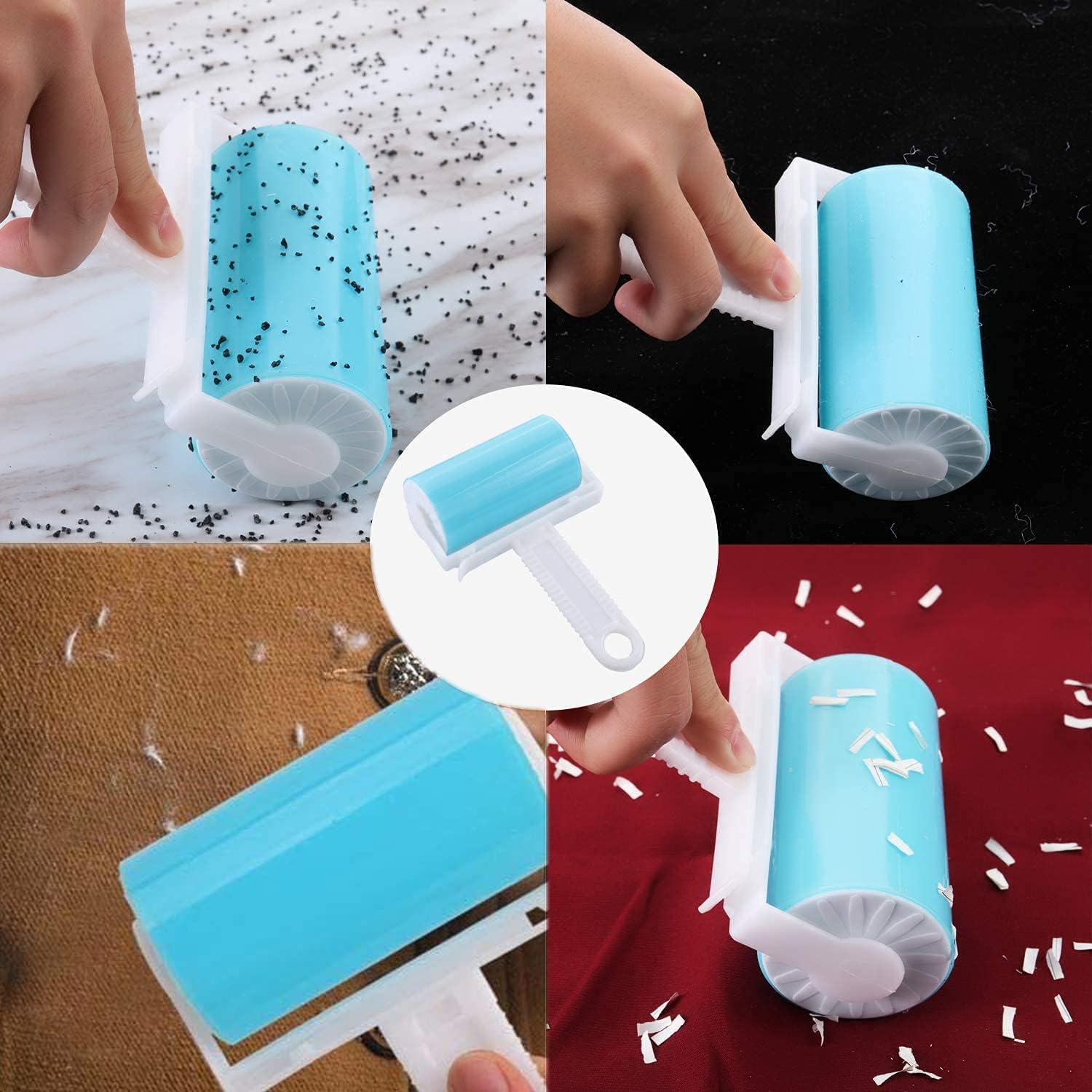 HKM-4672829 Washable Lint Roller Reusable Sticky Pet Hair Remover Cleaner with Cover for Clothes and Furniture