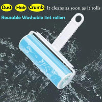 HKM-4672829 Washable Lint Roller Reusable Sticky Pet Hair Remover Cleaner with Cover for Clothes and Furniture