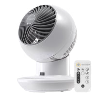 HKM-4672851 Air Circulator Fan with Remote, Oscillation, 3 Speeds, Adjustable Tilt, Quiet Motor, Small Fan for Bedroom, Office, Dorm, White