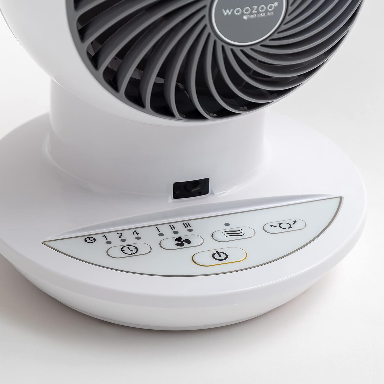 HKM-4672851 Air Circulator Fan with Remote, Oscillation, 3 Speeds, Adjustable Tilt, Quiet Motor, Small Fan for Bedroom, Office, Dorm, White