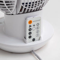 HKM-4672851 Air Circulator Fan with Remote, Oscillation, 3 Speeds, Adjustable Tilt, Quiet Motor, Small Fan for Bedroom, Office, Dorm, White