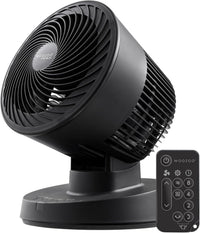 HKM-4672851 Air Circulator Fan with Remote, Oscillation, 3 Speeds, Adjustable Tilt, Quiet Motor, Small Fan for Bedroom, Office, Dorm, White