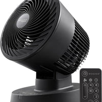 HKM-4672851 Air Circulator Fan with Remote, Oscillation, 3 Speeds, Adjustable Tilt, Quiet Motor, Small Fan for Bedroom, Office, Dorm, White
