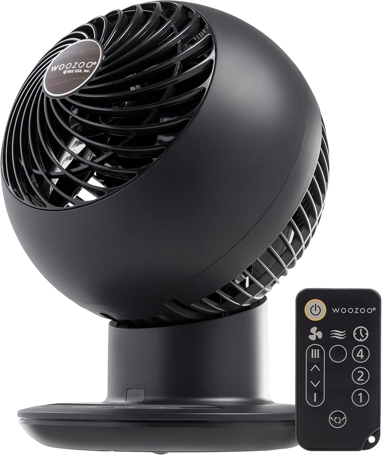 HKM-4672851 Air Circulator Fan with Remote, Oscillation, 3 Speeds, Adjustable Tilt, Quiet Motor, Small Fan for Bedroom, Office, Dorm, White