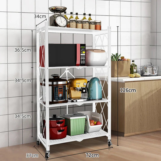 HKM-467347 Multifunctional Folding Kitchen and Bathroom Storage Rack Organizer