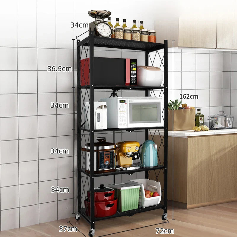 HKM-467347 Multifunctional Folding Kitchen and Bathroom Storage Rack Organizer