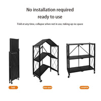 HKM-467347 Multifunctional Folding Kitchen and Bathroom Storage Rack Organizer