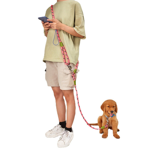 HKM-4675133 Reflective Nylon Dog Leash for Outdoor Walking - Multiple Colors Available