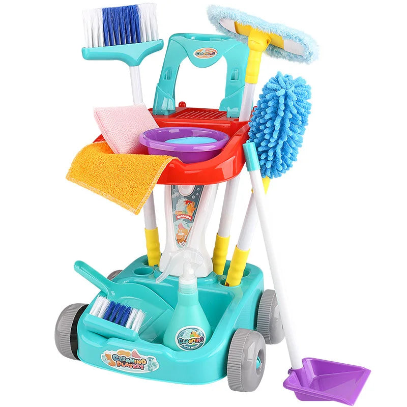 HKM-467603 Kids Cleaning Toy Set - Mini Vacuum Cleaner and House Sweeping Machine for Playtime Fun