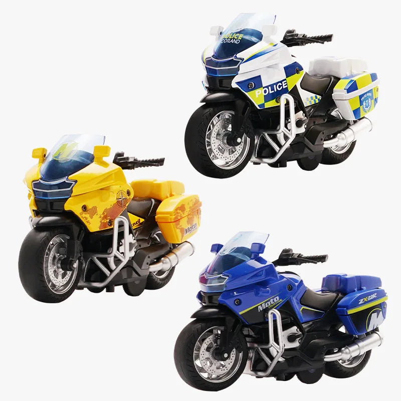 HKM-467859 1:14 Scale Diecast Motorcycle Toy with Lights and Music for Kids 3+