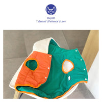 HKM-4680893 Reversible Thick Fleece Coat for Dogs and Cats - Warm Cotton Winter Apparel