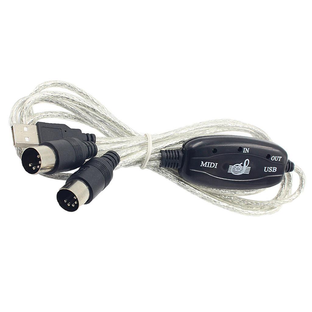 HKM-468115 USB to MIDI Electronic Keyboard Adapter Cable for Computer Music Editing - 2 Meters Long