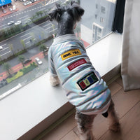HKM-4681661 Casual White Polyester Coat for Schnauzer Puppy - Fall & Winter Pet Apparel