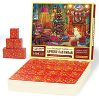 HKM-468179 Christmas Puzzle Advent Calendar Box - 1008 Pieces Educational Countdown Gift - Eco-Friendly Material, 24 Days Holiday Fun