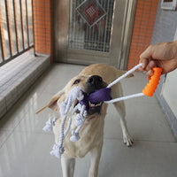 HKM-4681917 Interactive Bite-Resistant Hemp Rope Toy for Puppies with Molar Ball Design