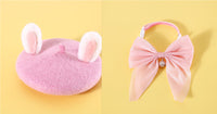 HKM-4683069 Warm Wool Rabbit Ear Hat and Scarf Set for Small to Medium Pets
