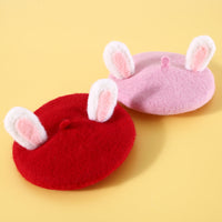HKM-4683069 Warm Wool Rabbit Ear Hat and Scarf Set for Small to Medium Pets