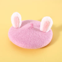 HKM-4683069 Warm Wool Rabbit Ear Hat and Scarf Set for Small to Medium Pets