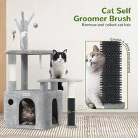 HKM-4684349 Light Gray 44-Inch Cat Climbing Frame with Multiple Levels and Scratching Posts