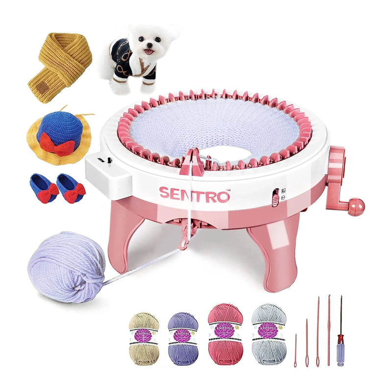 HKM-468435 Sentro 48-Needle Knitting Machine for Creating Scarves, Hats, and More