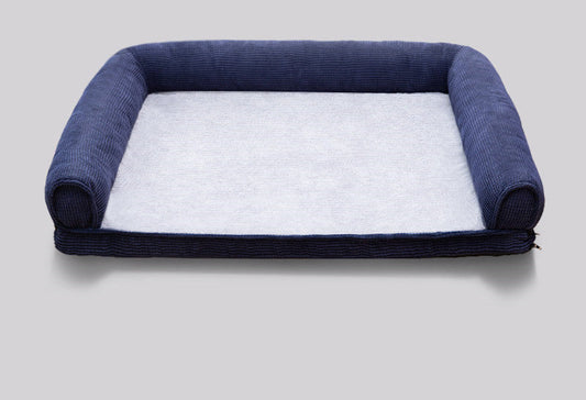 HKM-4685117 Warm Removable Dog Bed Sofa with High-Elastic Sponge Inner Cushion and Suede Velvet Backrest