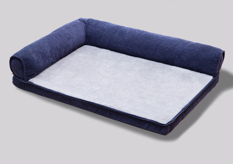 HKM-4685117 Warm Removable Dog Bed Sofa with High-Elastic Sponge Inner Cushion and Suede Velvet Backrest