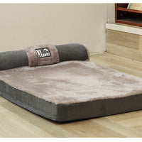 HKM-4685117 Warm Removable Dog Bed Sofa with High-Elastic Sponge Inner Cushion and Suede Velvet Backrest