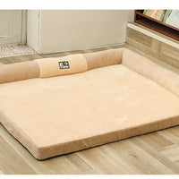 HKM-4685117 Warm Removable Dog Bed Sofa with High-Elastic Sponge Inner Cushion and Suede Velvet Backrest