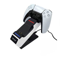 HKM-468627 Dual Charger with Handle for PS5 Game Controllers, ABS Material Gaming Accessory