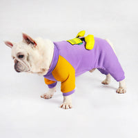HKM-4687421 Plush Thermal Bodysuit for Dogs - Cotton Four-Legged Outfit in Purple