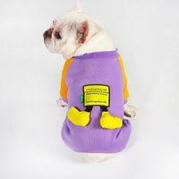 HKM-4687421 Plush Thermal Bodysuit for Dogs - Cotton Four-Legged Outfit in Purple