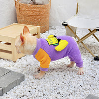 HKM-4687421 Plush Thermal Bodysuit for Dogs - Cotton Four-Legged Outfit in Purple