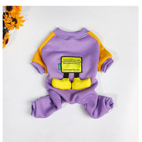 HKM-4687421 Plush Thermal Bodysuit for Dogs - Cotton Four-Legged Outfit in Purple
