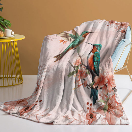 HKM-468755 Soft Floral Fleece Throw Blanket - Perfect for Couch, Camping, and Office Use in Multiple Sizes