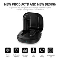 HKM-468755 Waterproof Sports Stereo Wireless Headset for Running and Active Lifestyles - Black TWS Earbuds