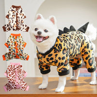 HKM-4687677 Cozy Fleece Dog Clothes for Autumn and Winter - Multiple Dinosaur Prints for French Bulldogs