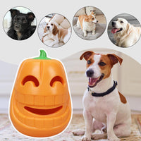 HKM-4688317 Indestructible Pumpkin-Shaped Dog Chew Toy for Aggressive Chewers, Perfect for Oral Health and Interactive Play
