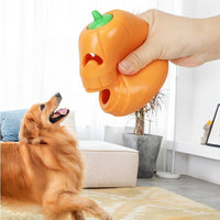 HKM-4688317 Indestructible Pumpkin-Shaped Dog Chew Toy for Aggressive Chewers, Perfect for Oral Health and Interactive Play