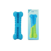 HKM-468947 Silicone Bone Toothbrush Toy for Dogs - Sky Blue & Cyan Pet Dental Accessory