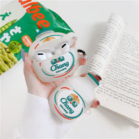 HKM-468947 Silicone Protective Case for Apple AirPods and AirPods Pro - White Peach Soda Design