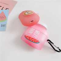 HKM-468947 Silicone Protective Case for Apple AirPods and AirPods Pro - White Peach Soda Design